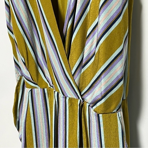 ASTR The Label Trendy Pleated front racerback bold retro stripes JUMPSUIT - Picture 7 of 12